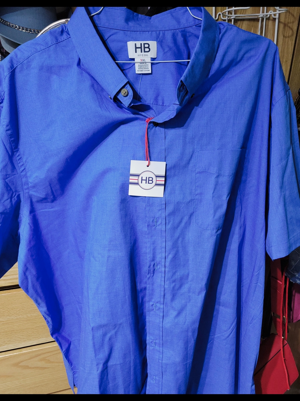 HB Men's Royal Blue Short-Sleeve Button-Down Shirt